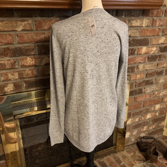 Loft Gray Speckled Long Sleeve Sweater Size Medium NWT - Picture 4 of 9